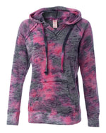 Raspberry Swirl Burnout V-Notch Hoodie Image