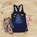 Rainbow Splash Whales Women's Tank Top Image