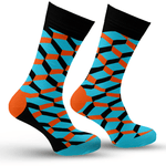 Black & Orange Brick Socks Image